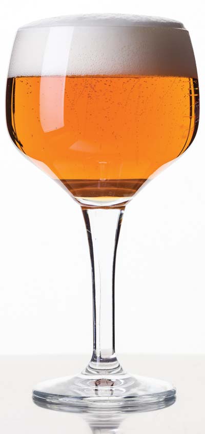 belgian tripel in a stemmed glass