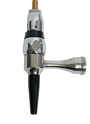 Guinness-style nitro stout faucet with a long narrow spout